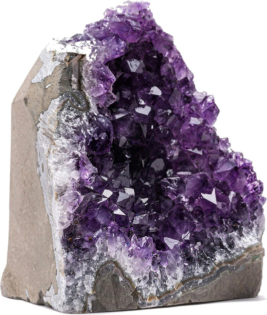 Natural Amethyst (2 Lb to 3 Lb) - 4" to 7" Height - Crystal Clusters Stone from Uruguay Raw Geode Quartz - Deep Purple Color