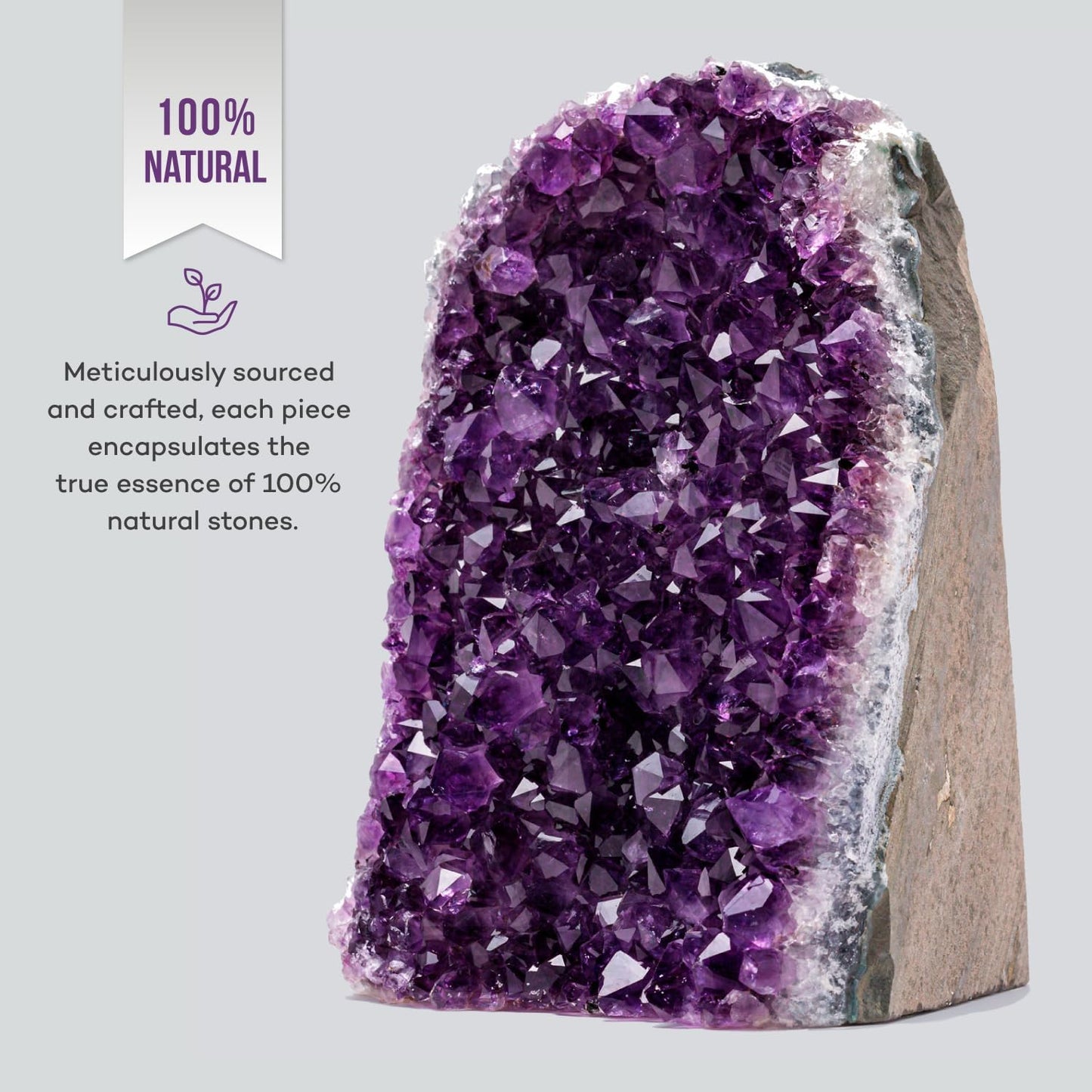 Natural Amethyst (2 Lb to 3 Lb) - 4" to 7" Height - Crystal Clusters Stone from Uruguay Raw Geode Quartz - Deep Purple Color